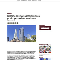 Deloitte lidera el asesoramiento por importe de operaciones